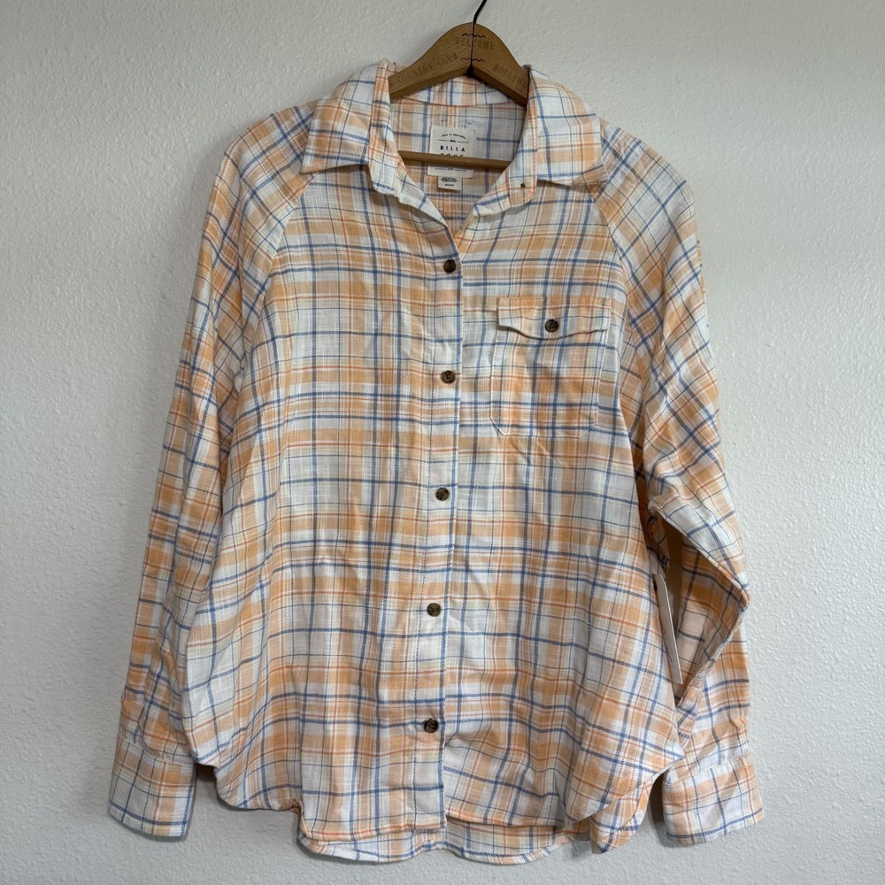 Billabong Best Time Button-Up Shirt Women's Small‎ Salt Crystal Long Sleeve